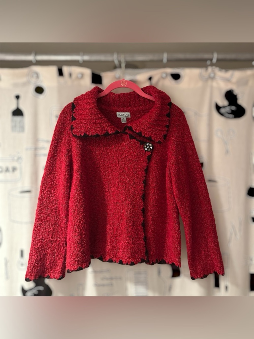 Wind River “Kintamani” Women’s Red One-Button Vintage Cardigan/Jacket